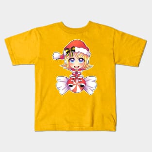 VOCALOID Kagamine Rin Chibi Christmas version Kids T-Shirt